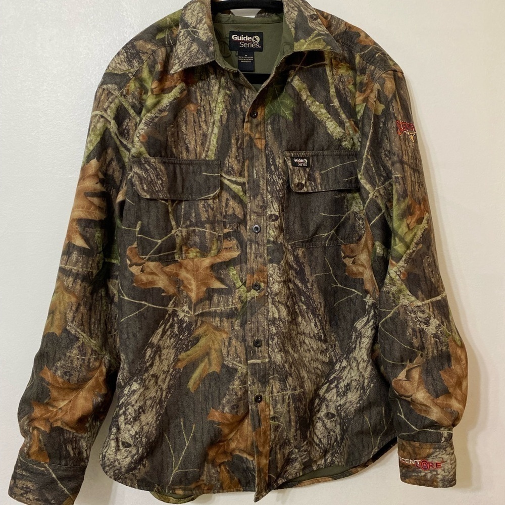 Guide Series Shirt Men's‎ Med Camo Camouflage Brown Scent Core Hunting Outdoors